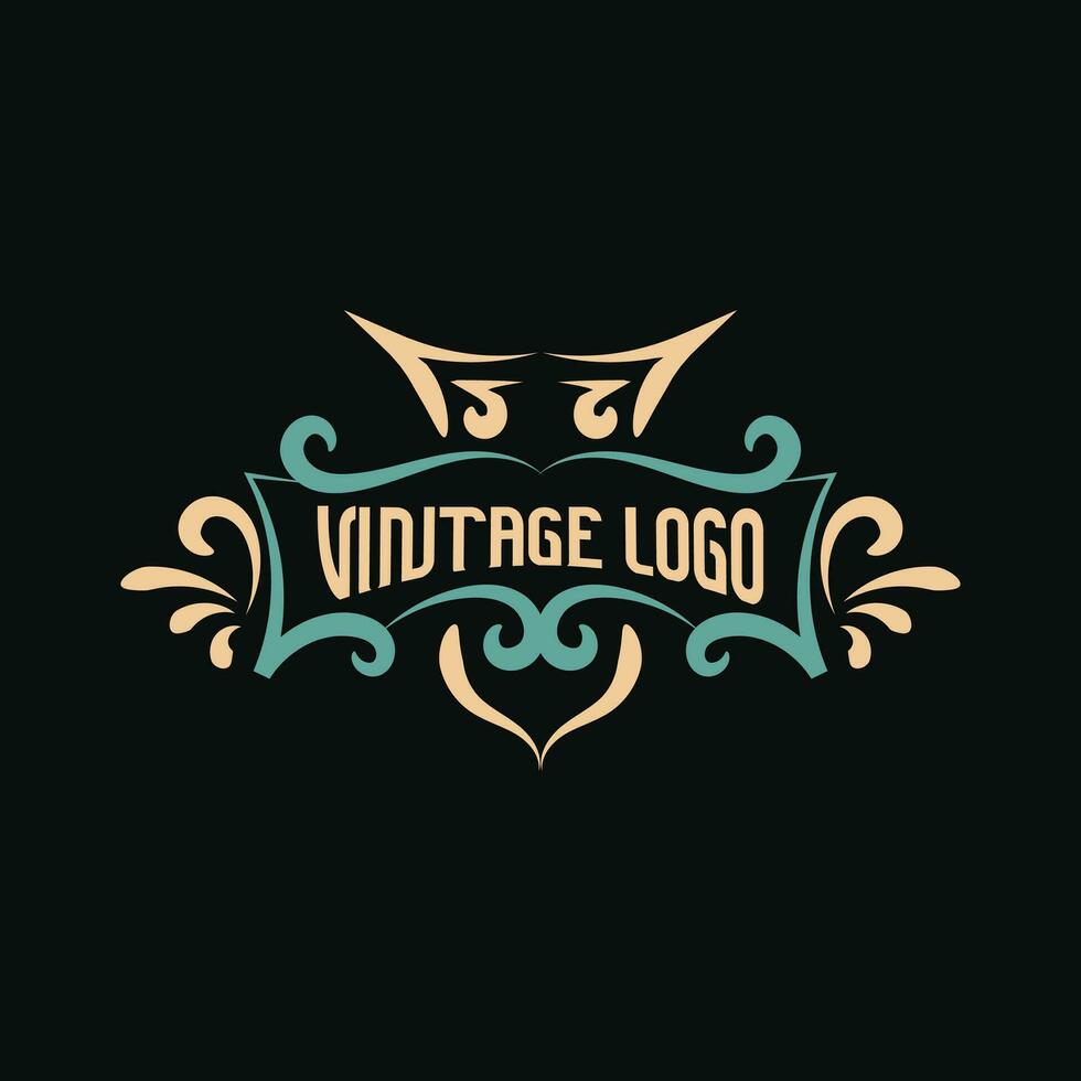 Vintage frame logo. Antique label. Suitable for studio, barber shop, drinking label, fashion, brewing, salon, shop, signage. vector