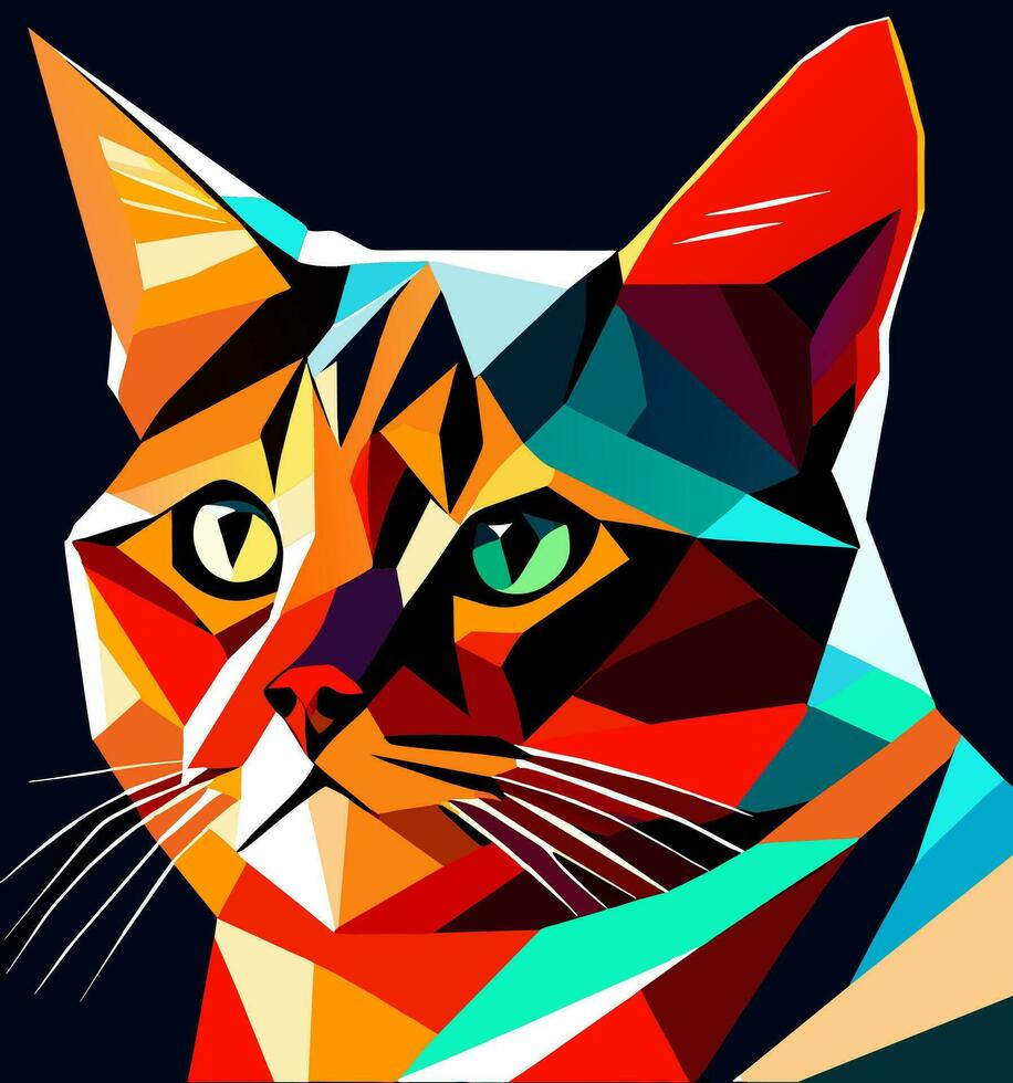 cat cartoon polygon vector