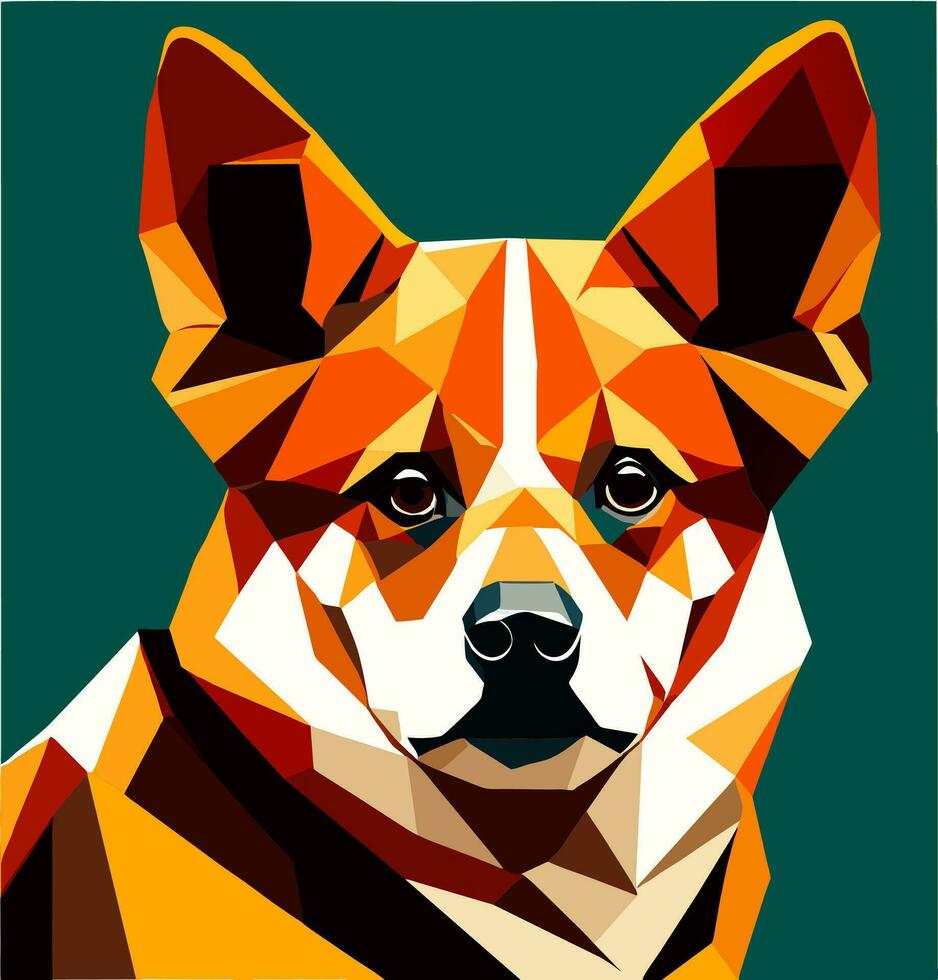 dog polygon background vector