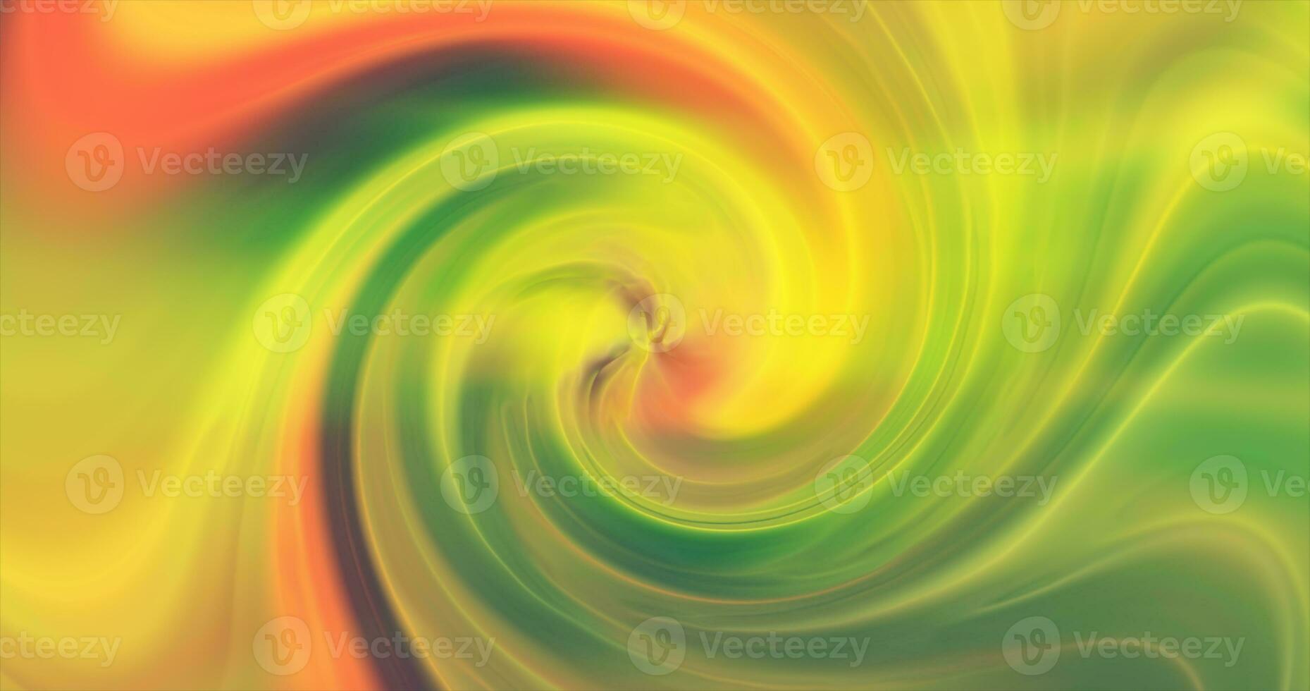 Green background of twisted swirling energy magical glowing light lines abstract background photo