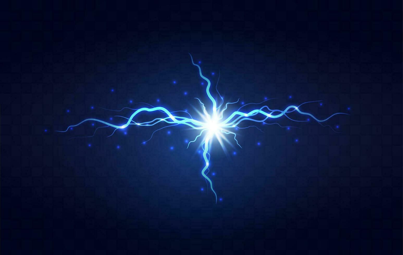 Lightning flash light thunder spark on transparent background. Lightning ball, electric strike impact. realistic sparking blue flash, electrical discharge of thunderstorm vector