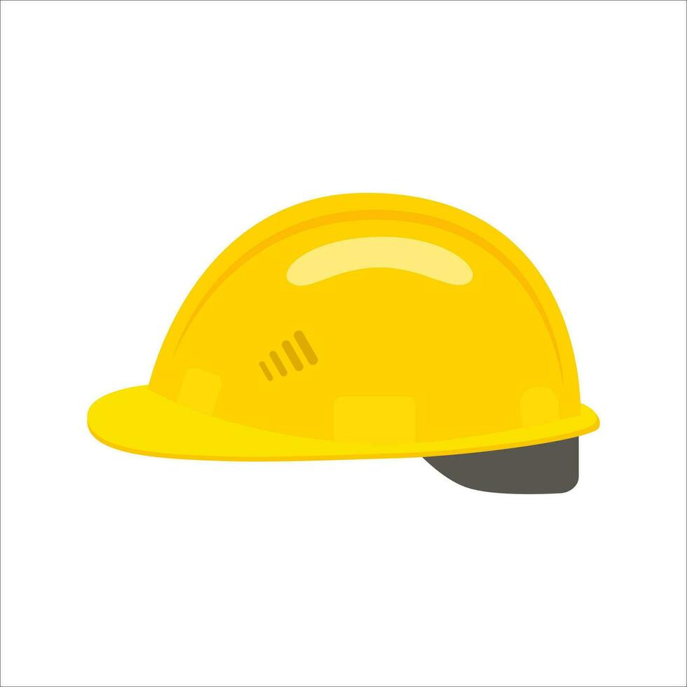 construcción casco icono. amarillo difícil sombrero trabajador la seguridad aislado en blanco antecedentes. lata ser usado casco icono para web y móvil teléfono aplicaciones vector ilustración en plano estilo