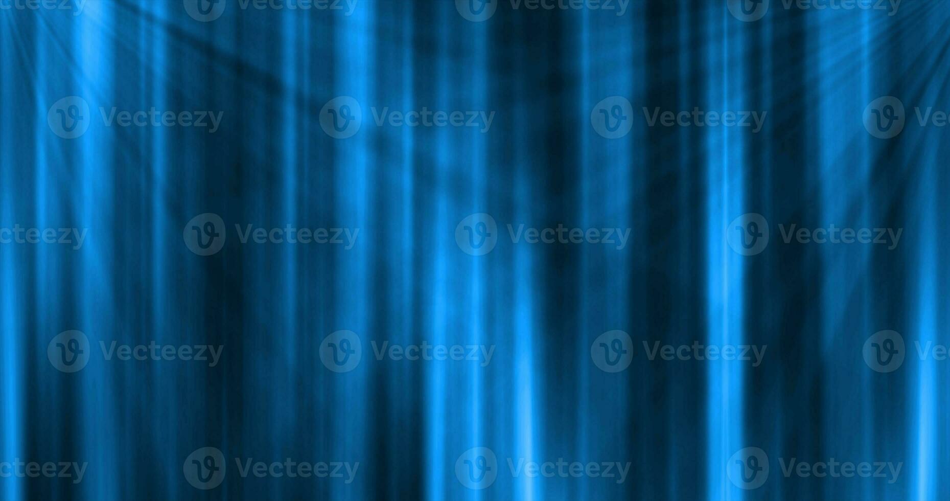 Abstract blue curtain background in a theater or stage illuminated by spotlight lamps made of iridescent stripes and lines photo