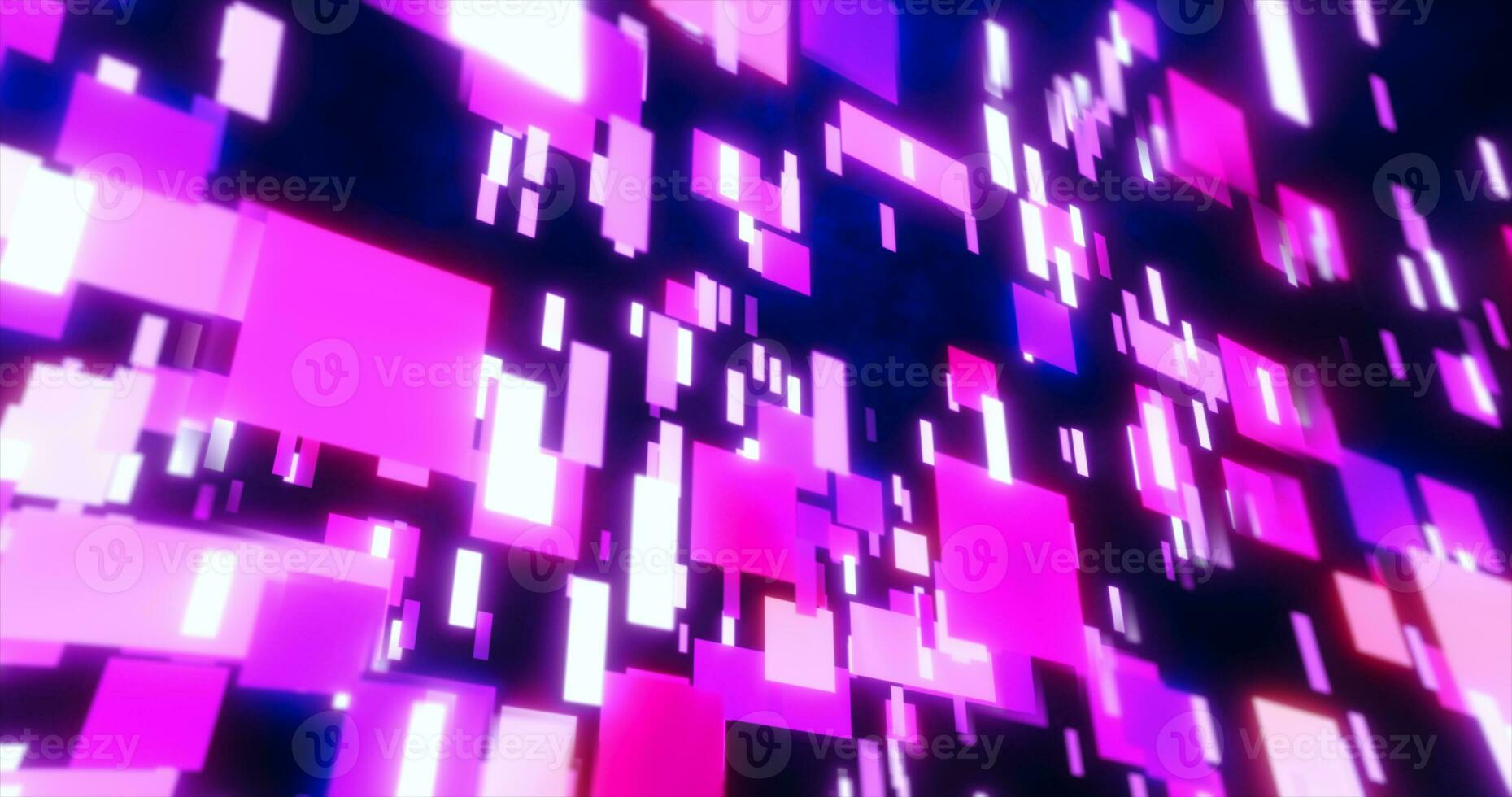 Purple and blue energy squares and rectangles particles magic glowing hi-tech futuristic abstract background photo