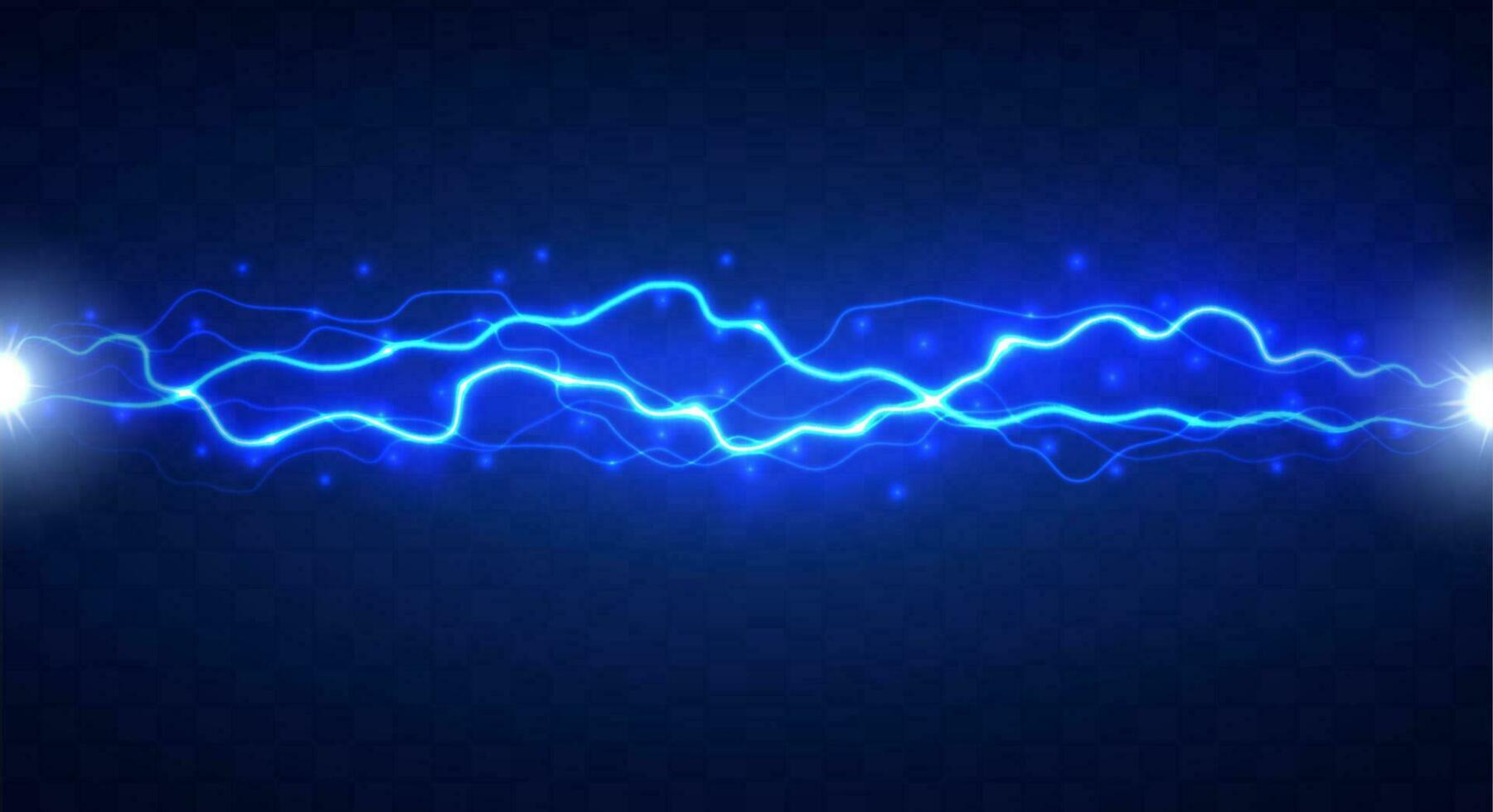 Lightning flash effect. Realistic electric lightning, Abstract background in the form of lightning. A powerful charge causes many sparks. Power of nature. vector