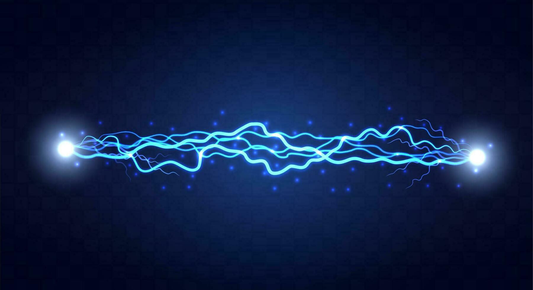 Lightning flash effect. Realistic electric lightning, Abstract background in the form of lightning. A powerful charge causes many sparks. Power of nature. vector