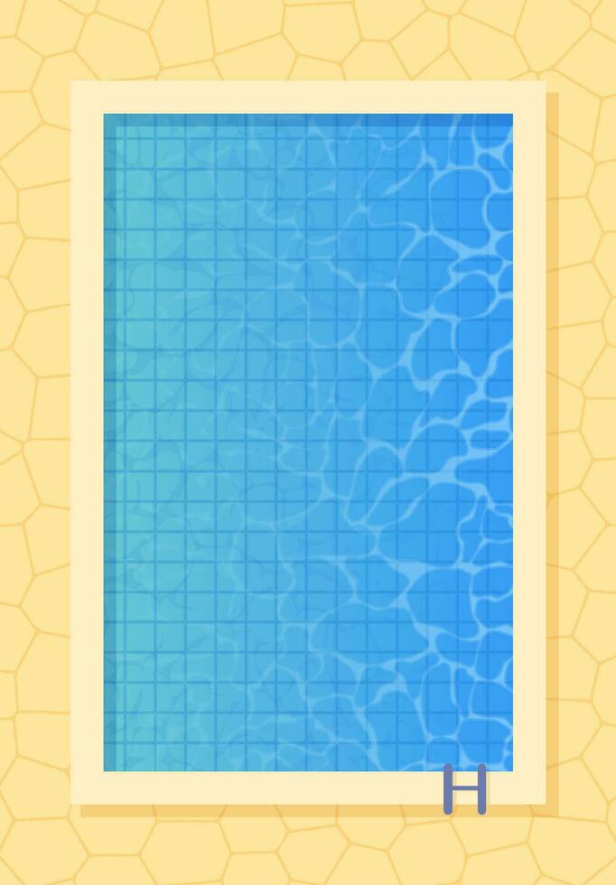 nadando piscina parte superior vista. póster modelo para verano día festivo. verano piscina fiesta bandera con espacio para texto. vector ilustración en plano estilo