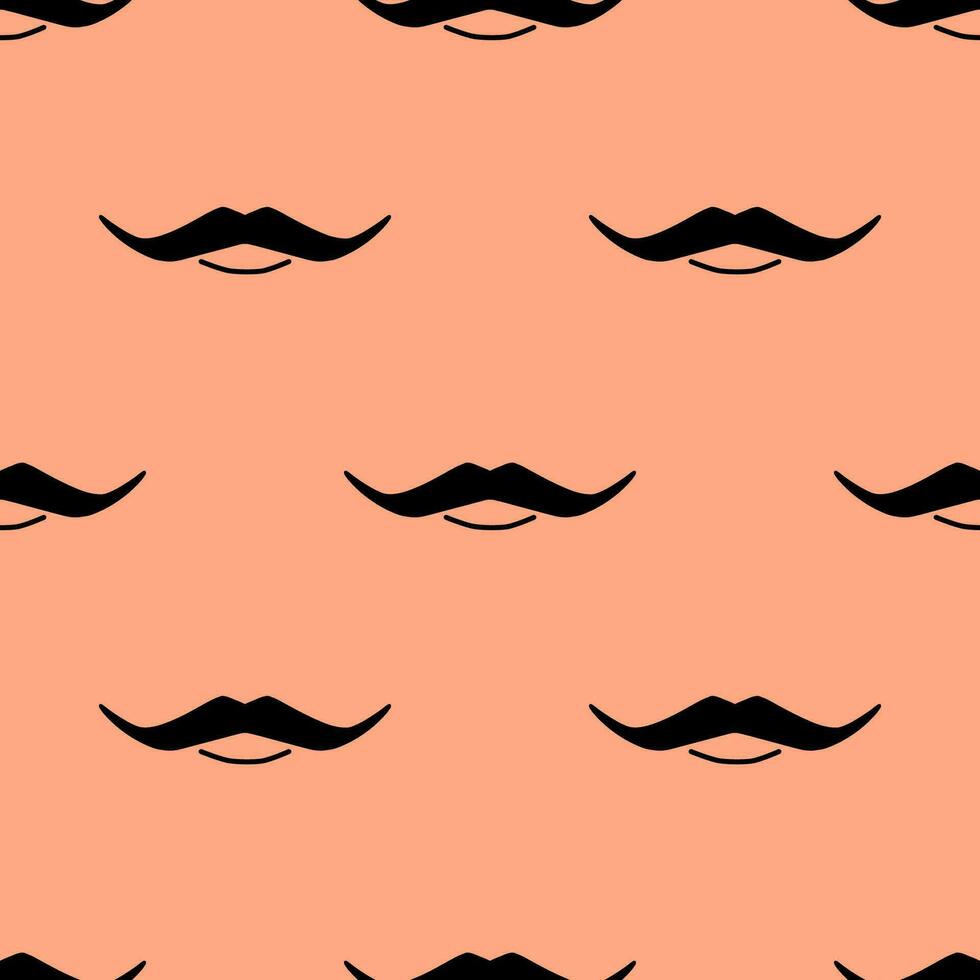 Mustache seamless pattern. Male mouth with moustache repeated ornament. Vector illustration design for textile, fabric, background, wrapper, cover.