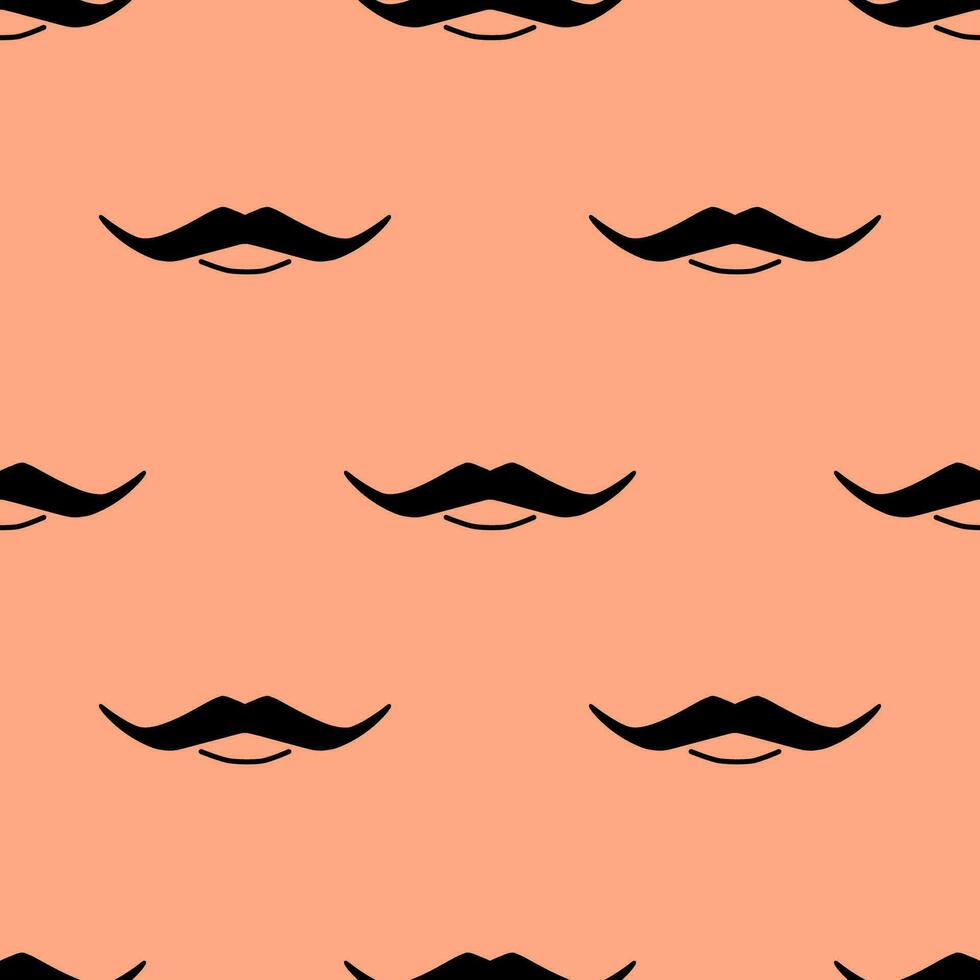 Mustache seamless pattern. Male mouth with moustache repeated ornament. Vector illustration design for textile, fabric, background, wrapper, cover.