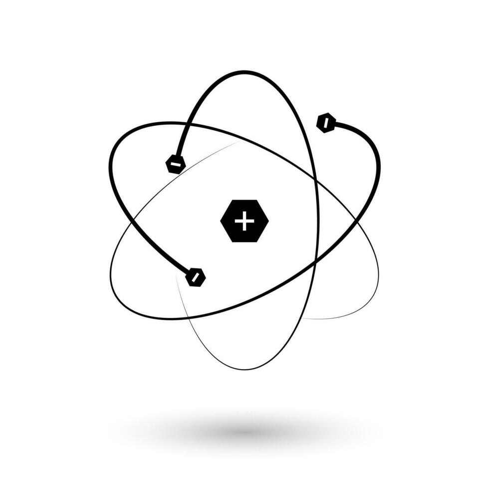 Atom icon, vector illustration