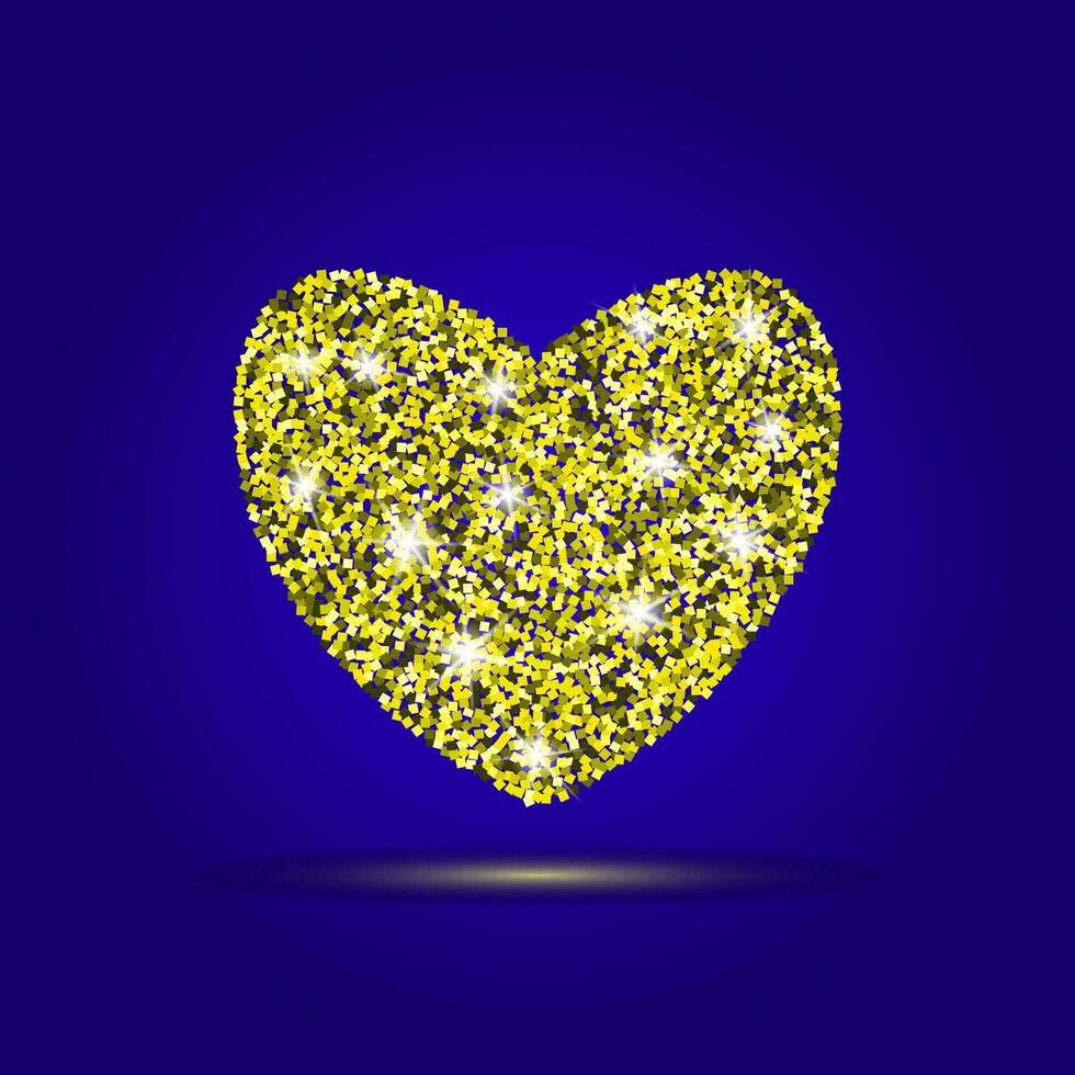 Gold vector heart