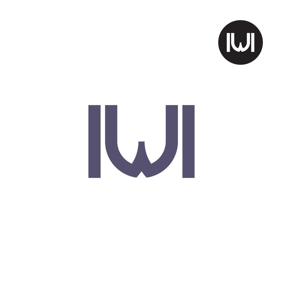 letra iwi monograma logo diseño vector