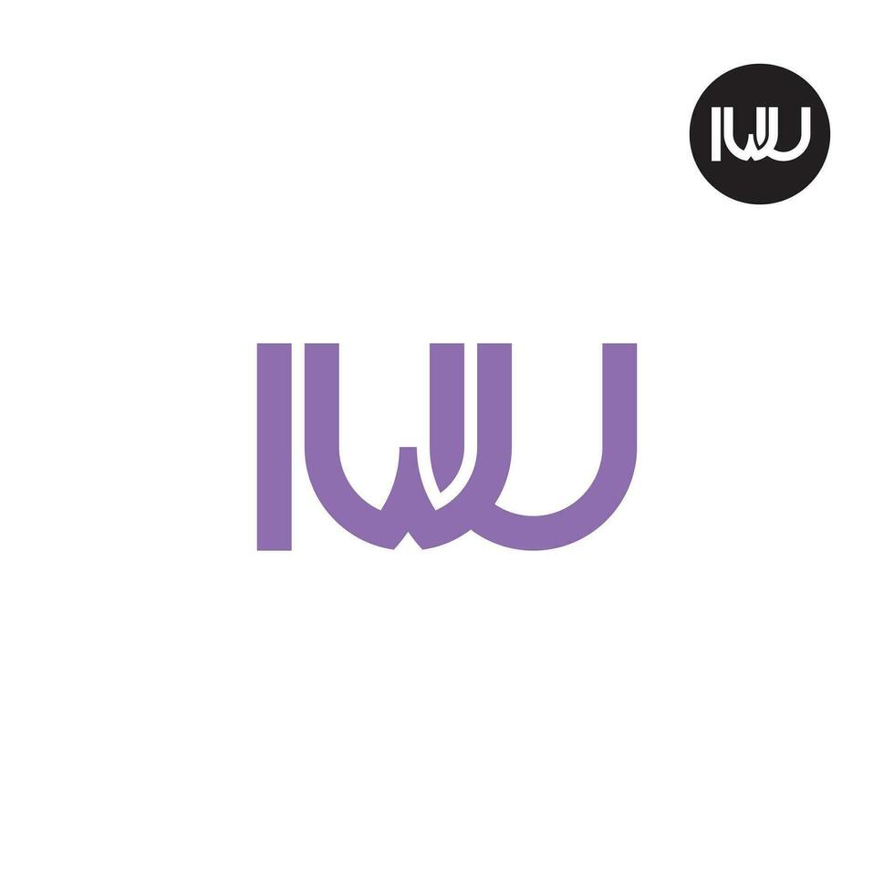 Letter IWU Monogram Logo Design vector