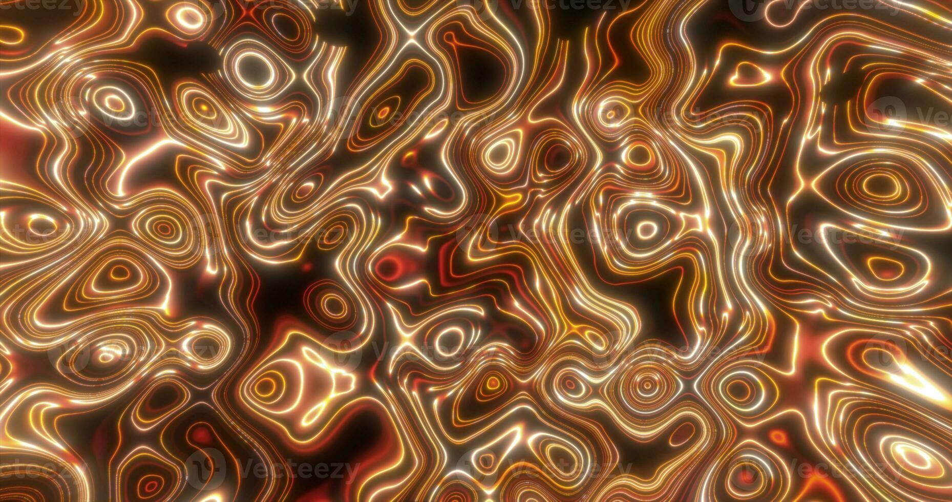 Abstract yellow orange waves of iridescent energy liquid and magical bright glowing lines, background photo