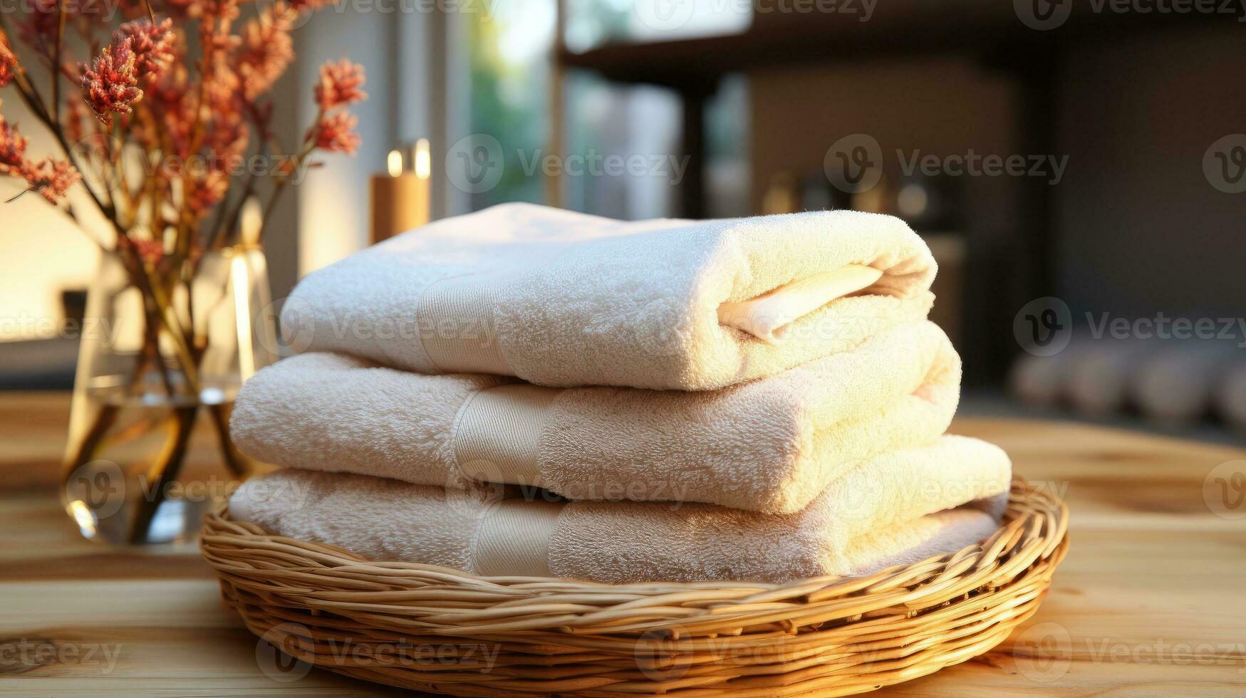 Natural Spa With Massage Stones Towels Candles And A Beautiful Backdrop AI  Generated 23140296 Stock Photo at Vecteezy