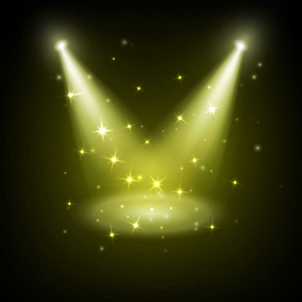 Abstract disco background with spot lights and bright rays vector