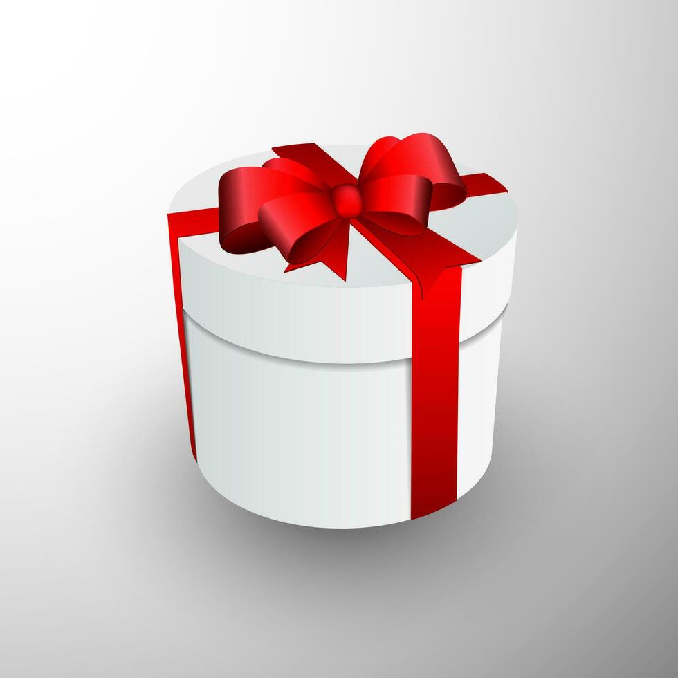 Navidad regalo caja con rojo arco vector
