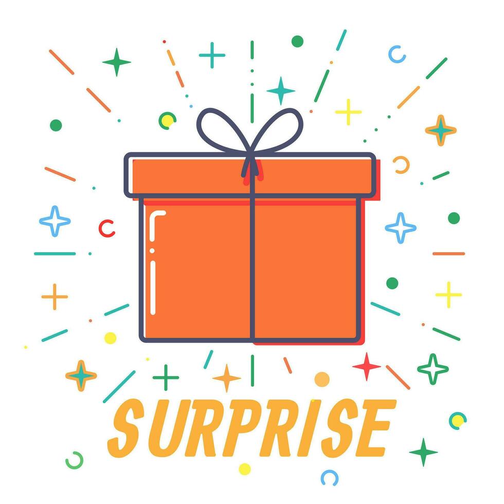 Surprise Flat Gift boxes vector. vector