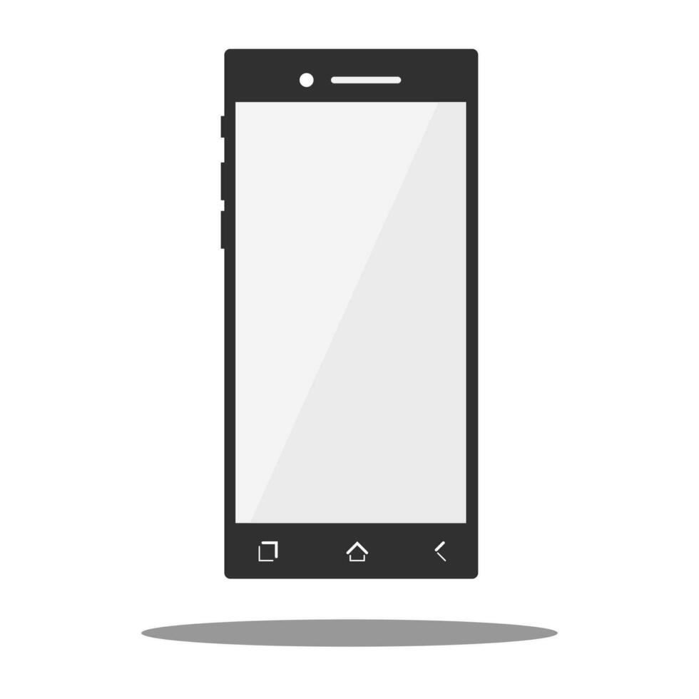 Flat phone icon with long shadow. Vector