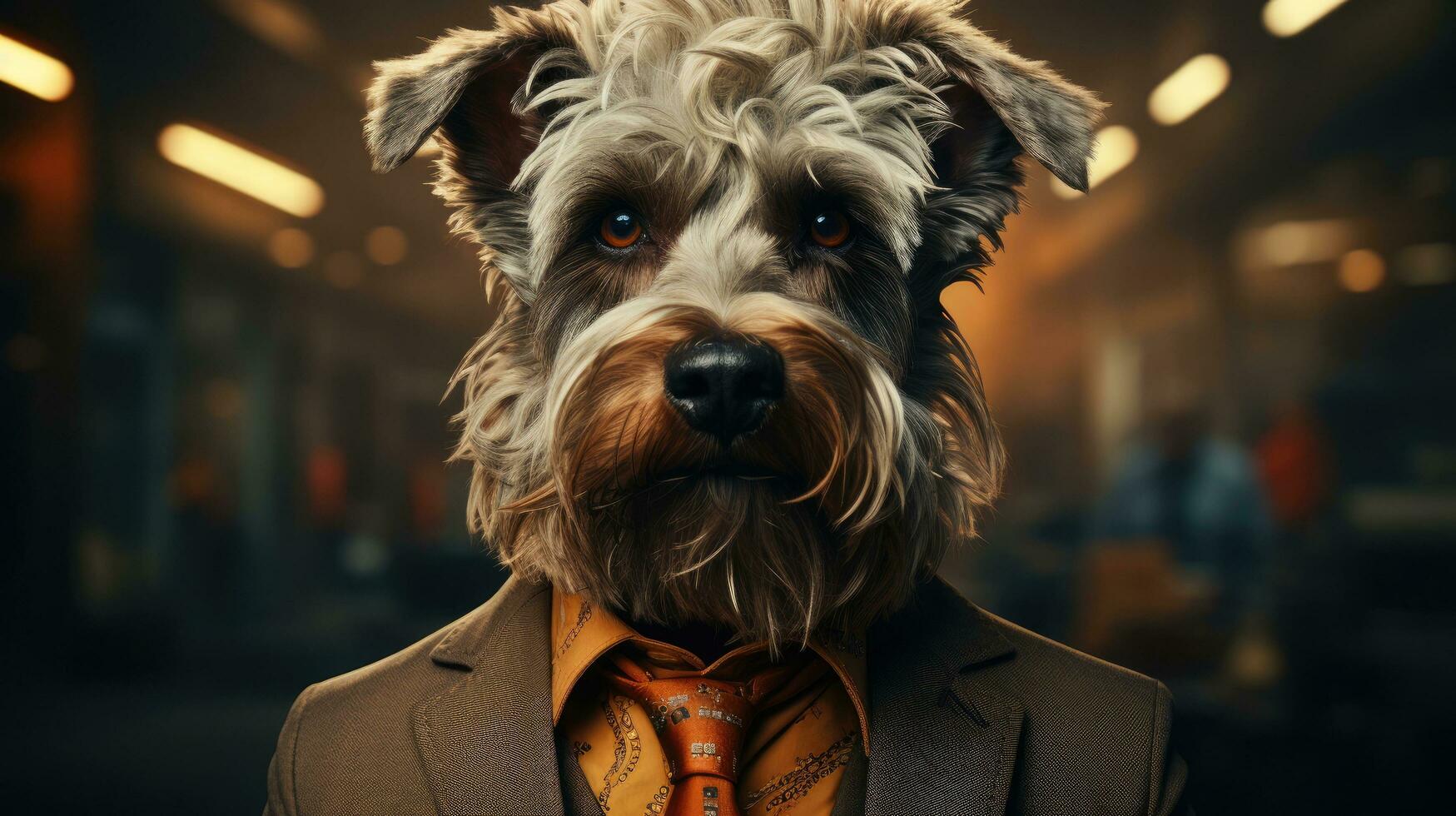 AI generated Dog businessman in a classic suit photo