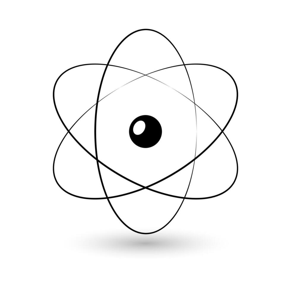 Atom icon, vector illustration