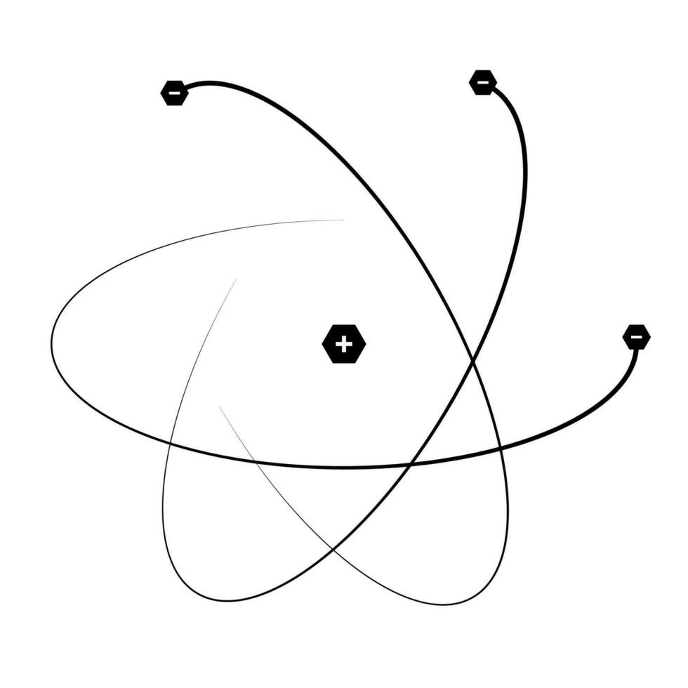 átomo icono, vector ilustración