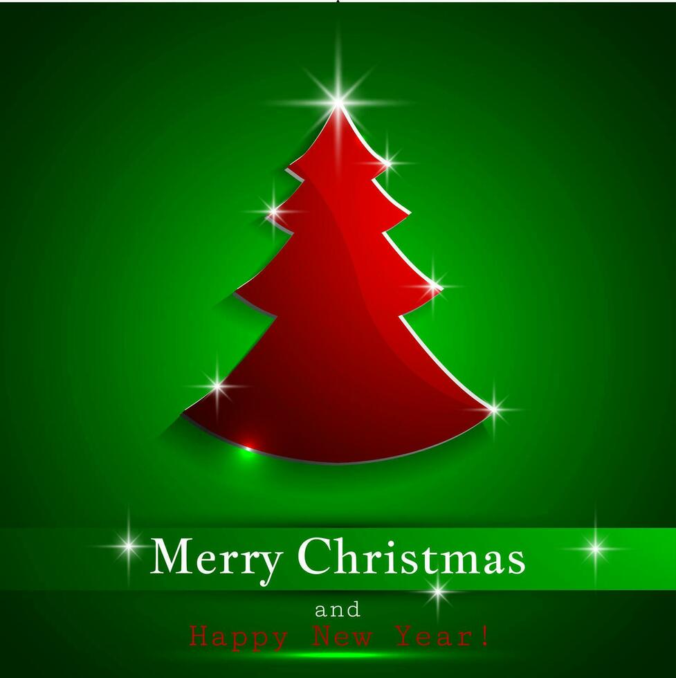 Simple Christmas tree background, vector