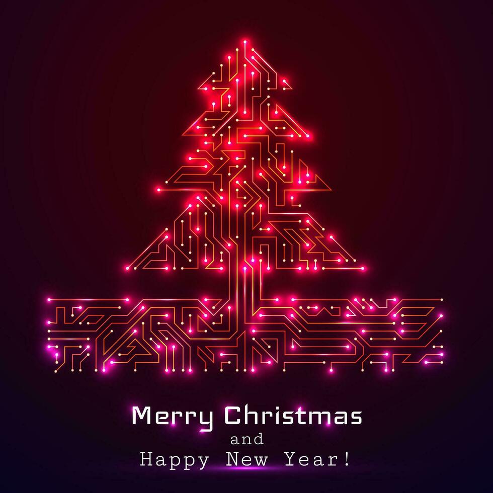 Vector christmas tree from digital electronic circuit