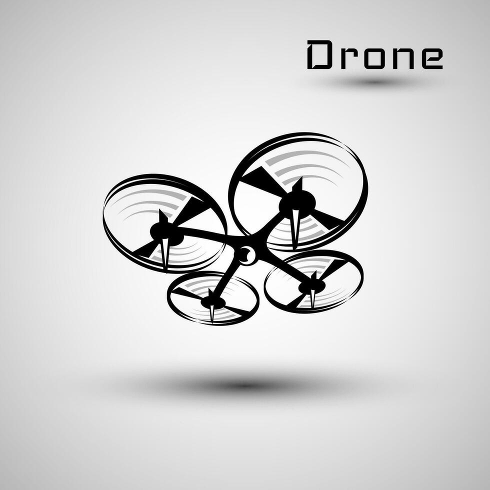 drone icon, quadrocopter stylized vector symbol
