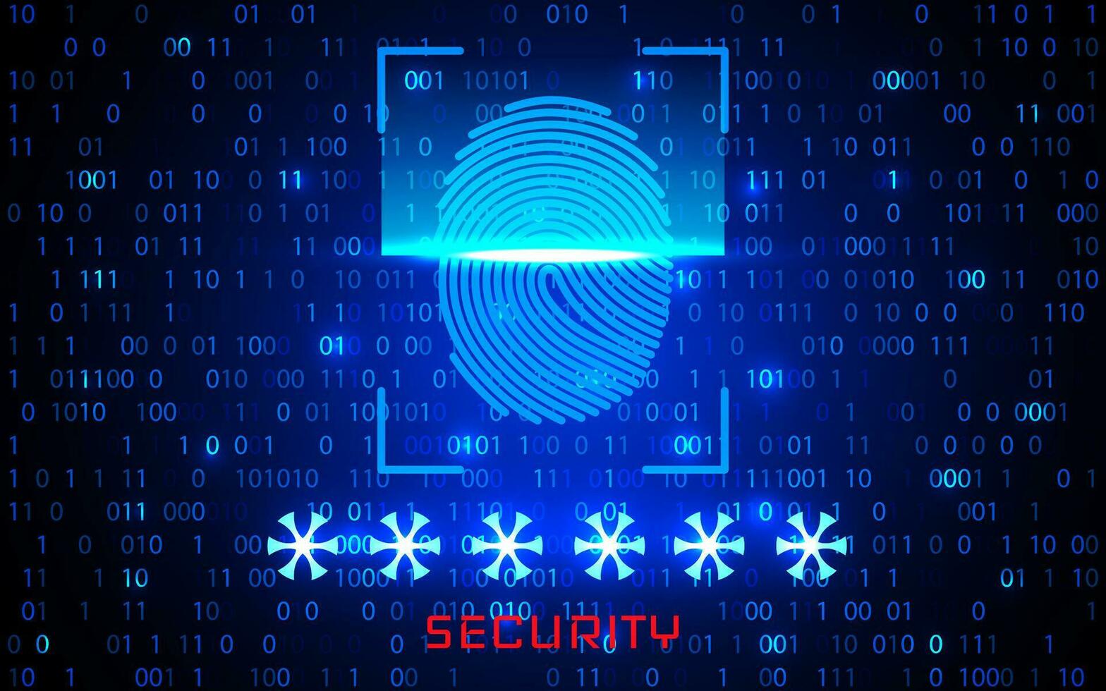 Finger print Scanning Identification System. Biometric Authorization and Business Security Concept. Vector illustration.