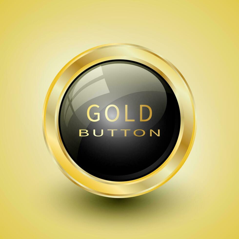 oro brillante moderno elemento. oro web botón. vector pegatina. parte de conjunto