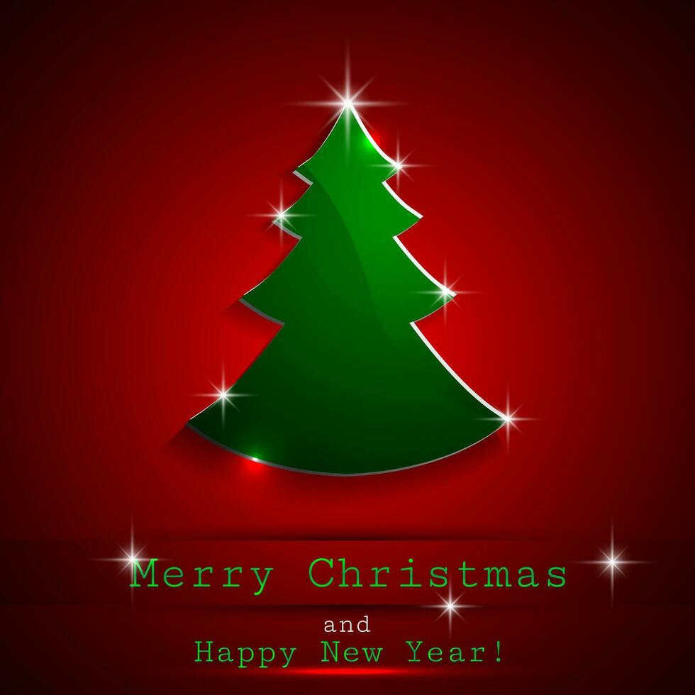 Simple Christmas tree background, vector