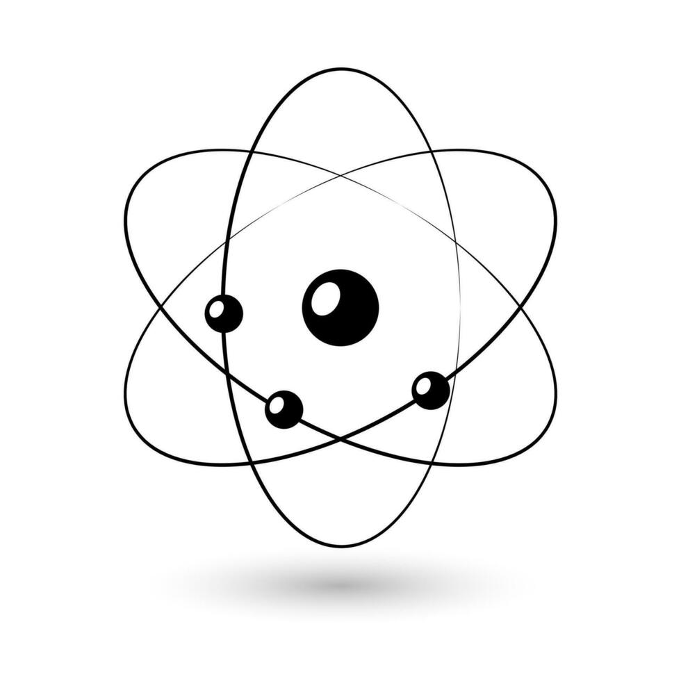 Atom icon, vector illustration