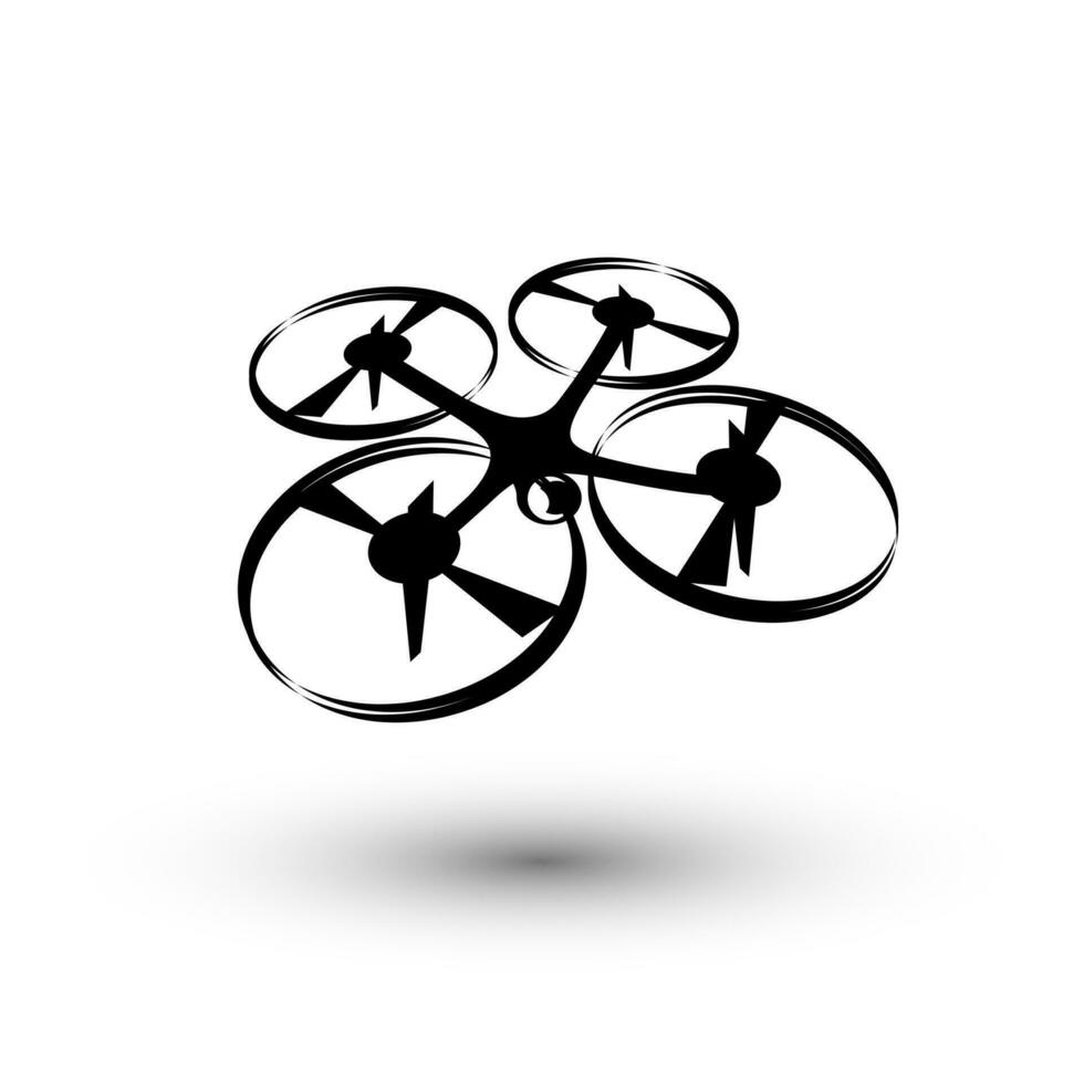 drone icon, quadrocopter stylized vector symbol