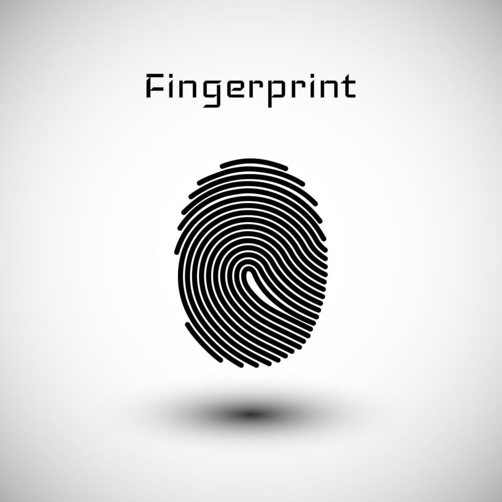 Finger print Scanning Identification System. Biometric Authorization and Business Security Concept. Vector illustration