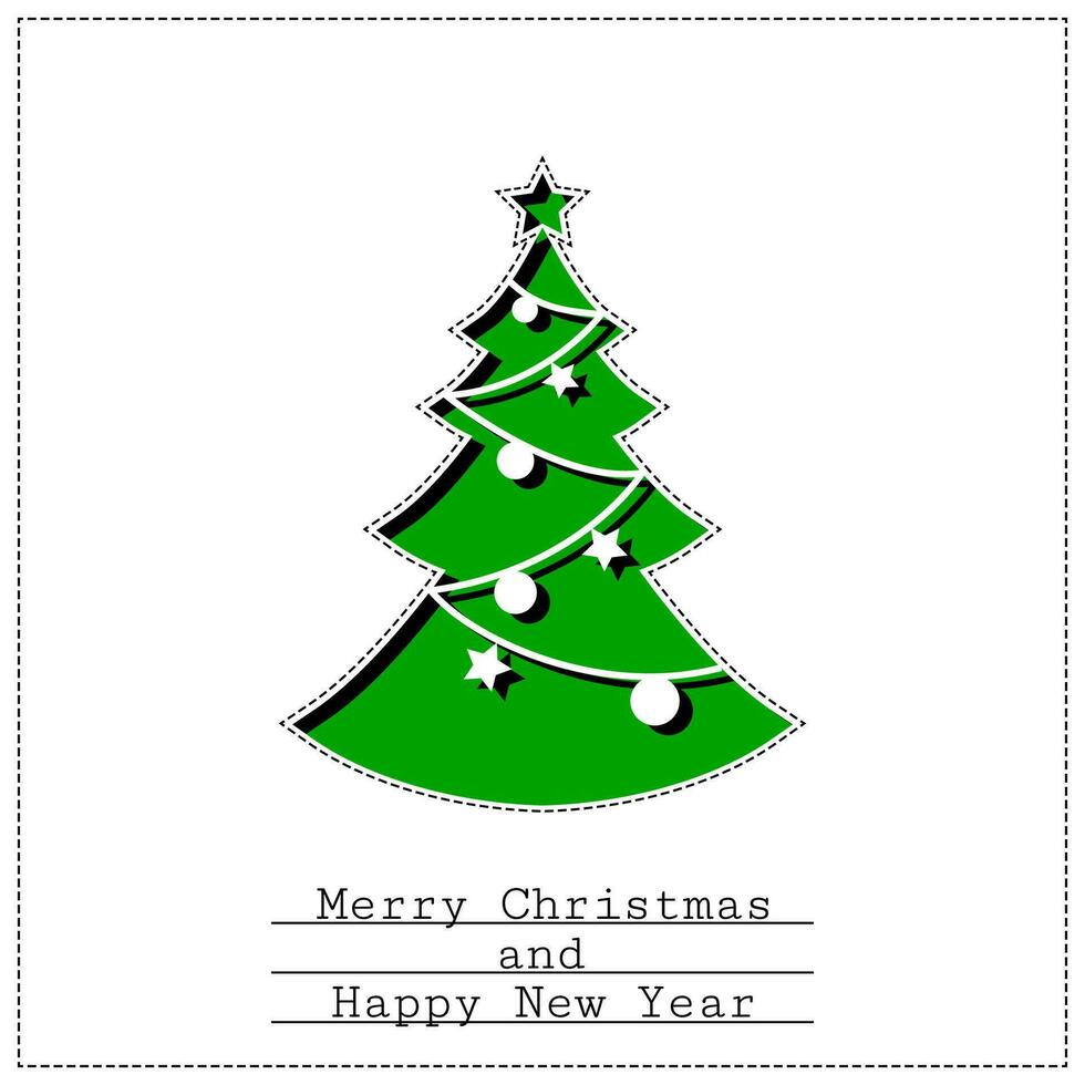 paper christmas tree, vector card