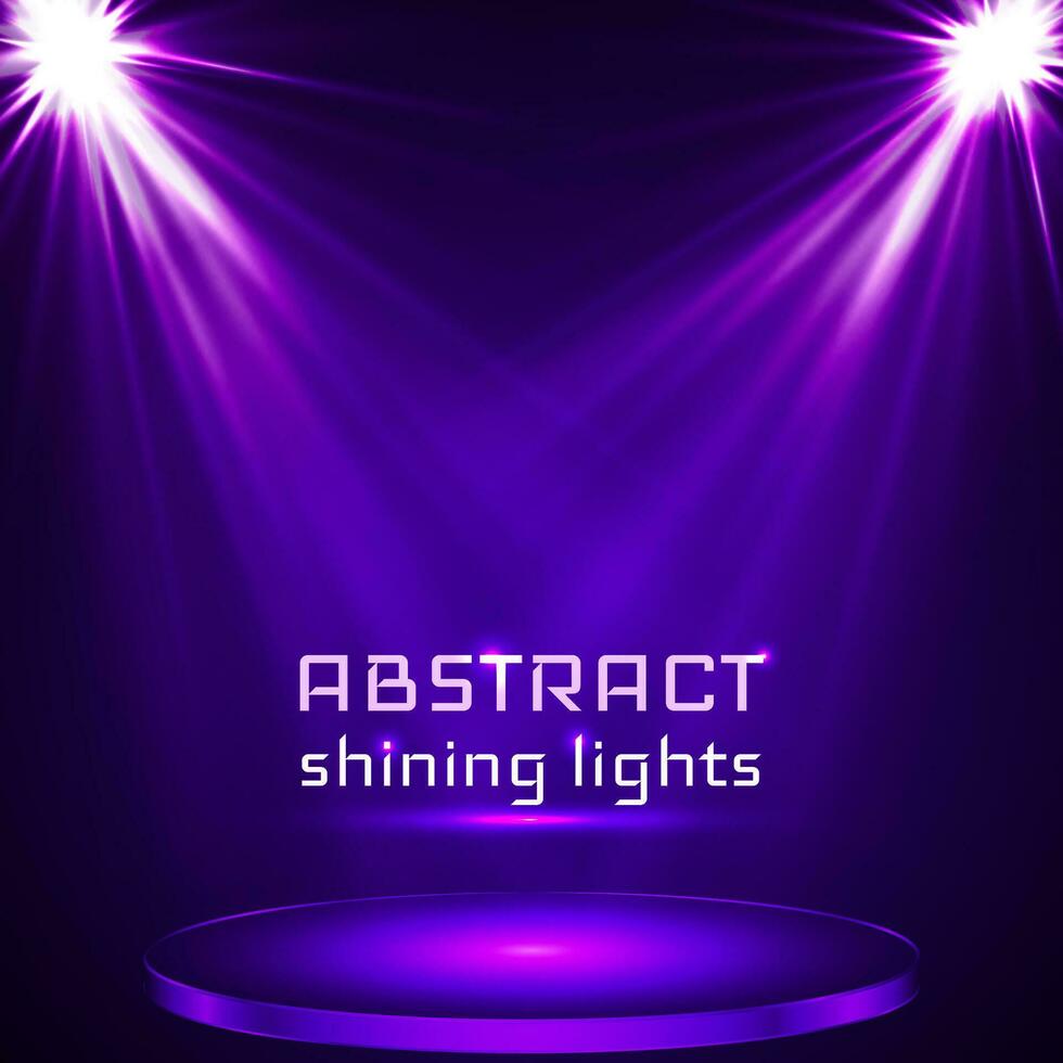 stage spot lighting. magic light. purple vector background