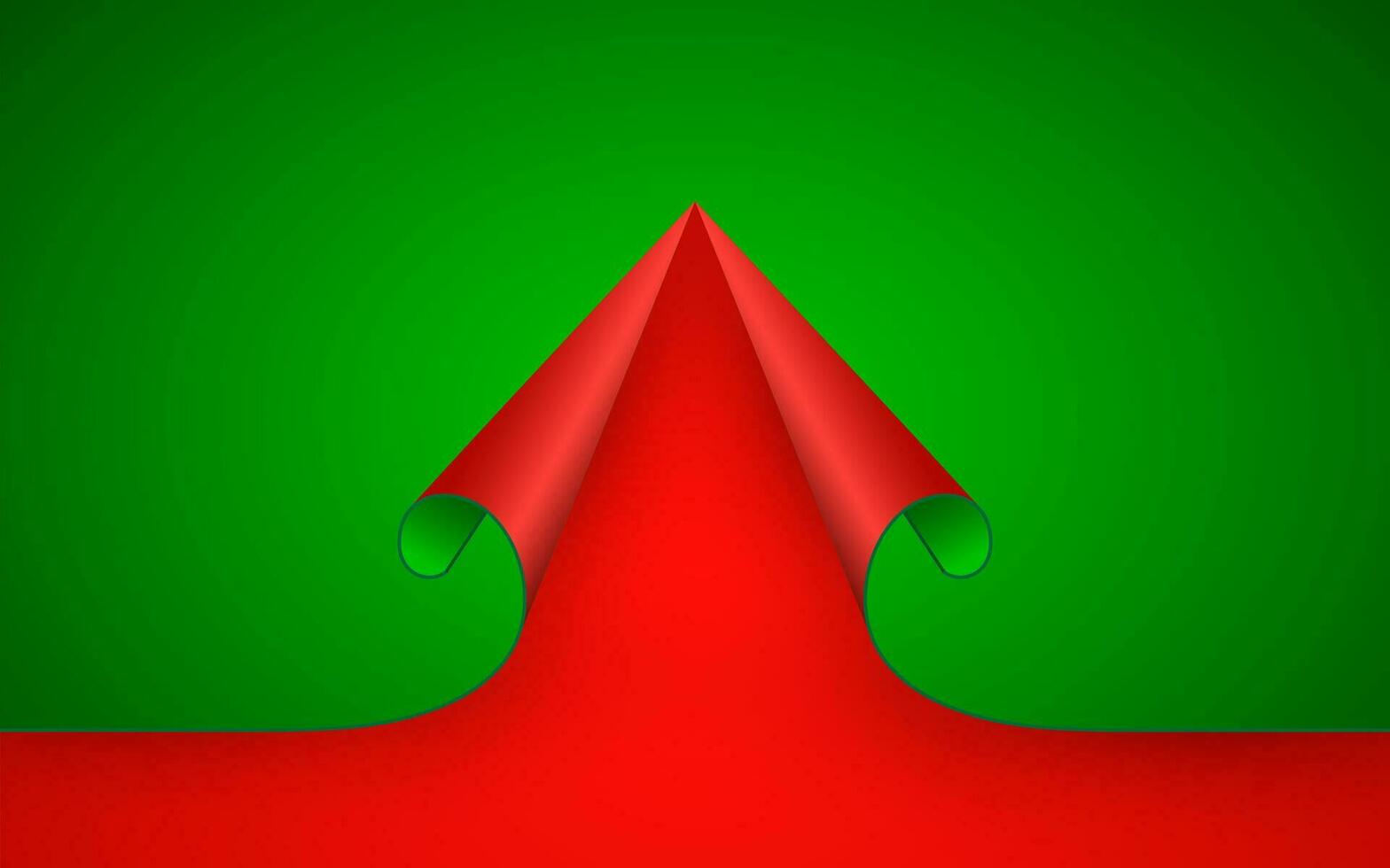 Christmas paper background curled corner, vector