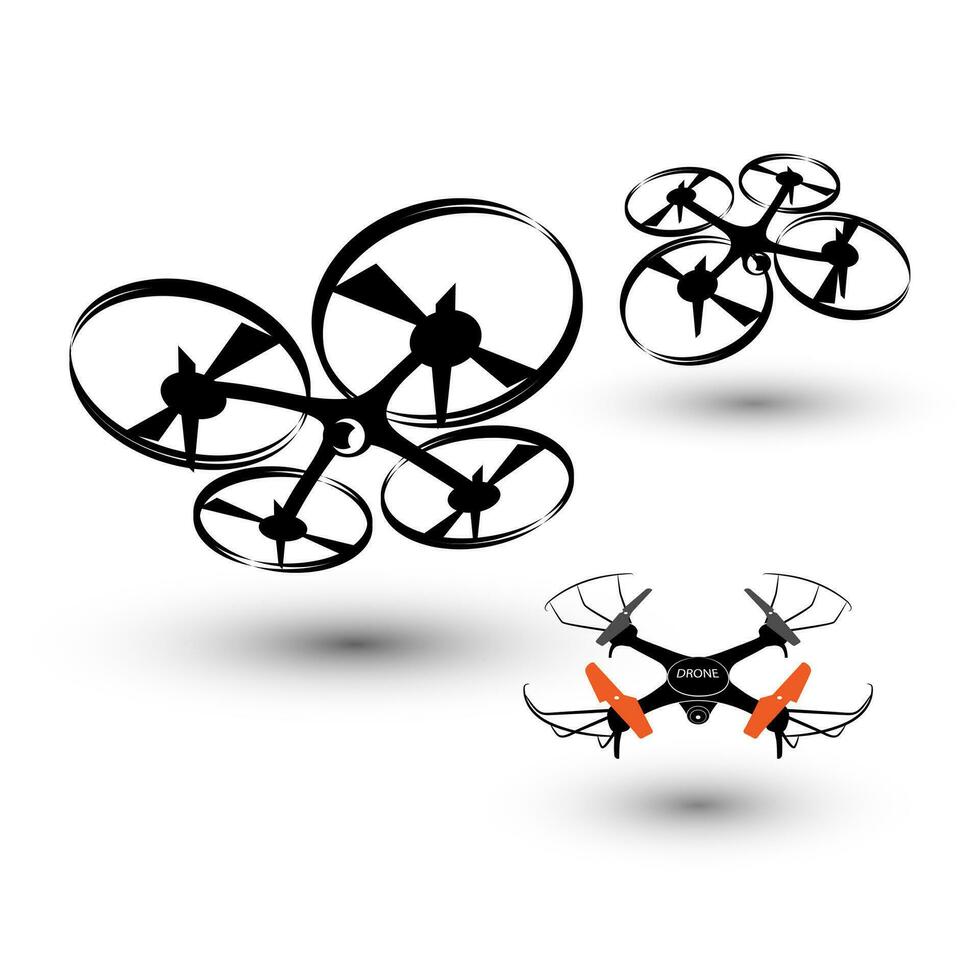 drone icon, quadrocopter stylized vector symbol