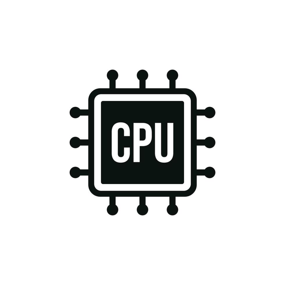 Processor icon isolated on white background. CPU icon vector