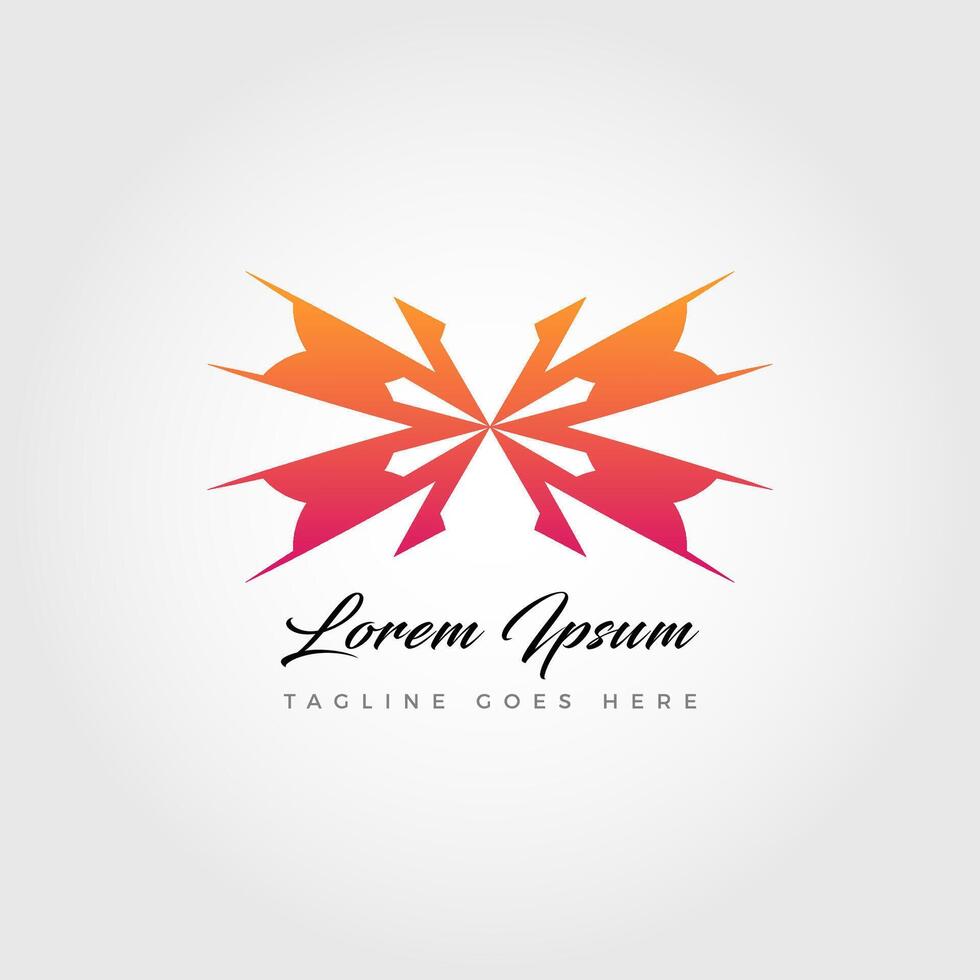 Modern leaf wings logo vector