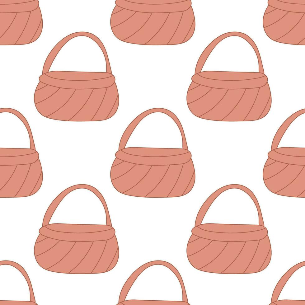 easter wicker basket hunting eggs pattern textile vector