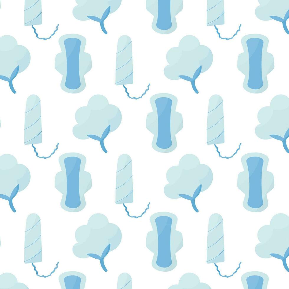 feminine hygiene tampon cotton pad pattern textile vector