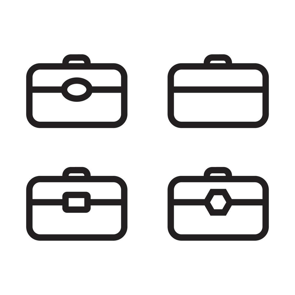 business bag icon vector sign symbol set isolated white background. eps 10. vector.