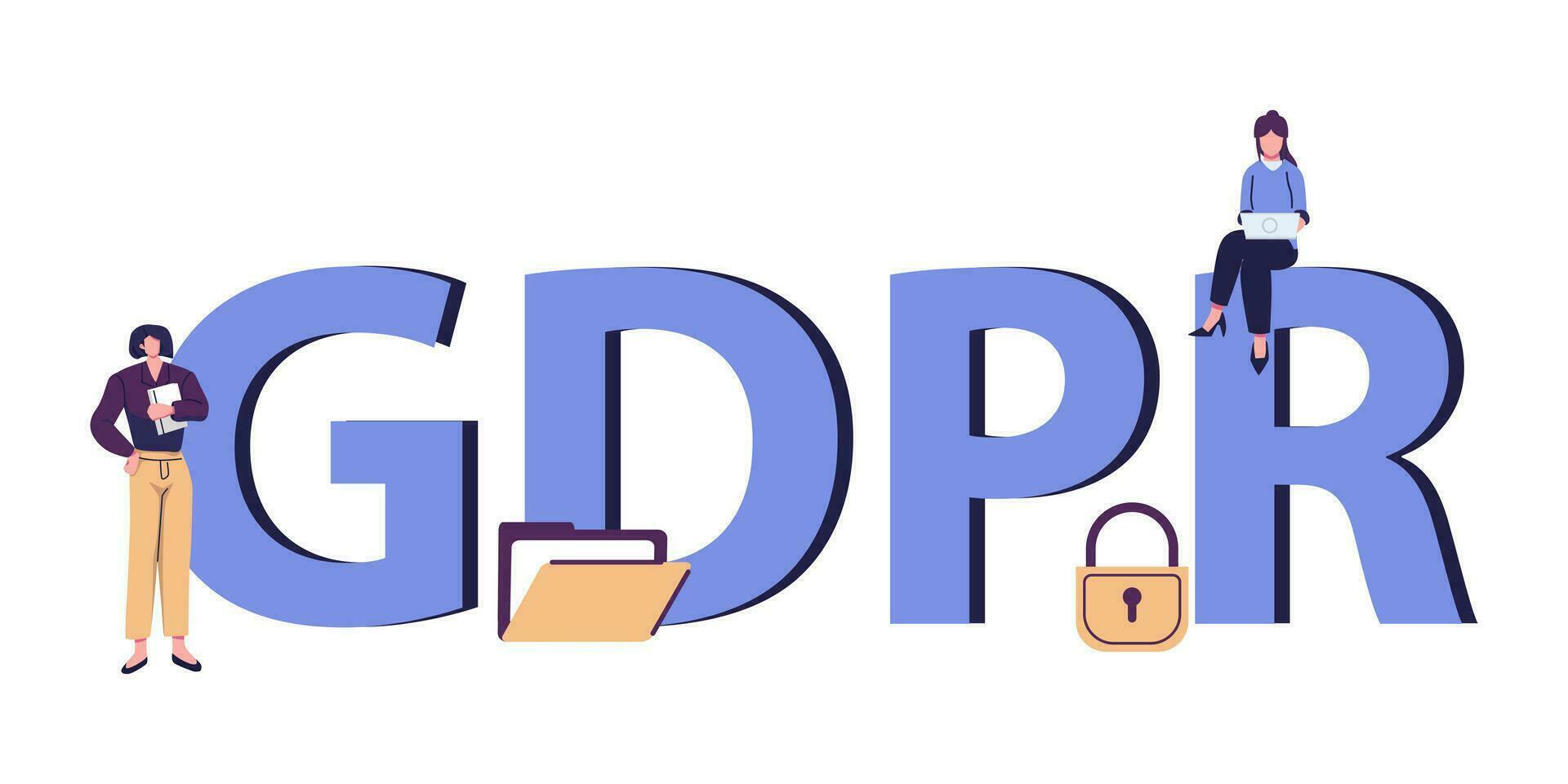 General rules for data protection GDPR. The European Commission strengthens and unifies the protection of personal data vector