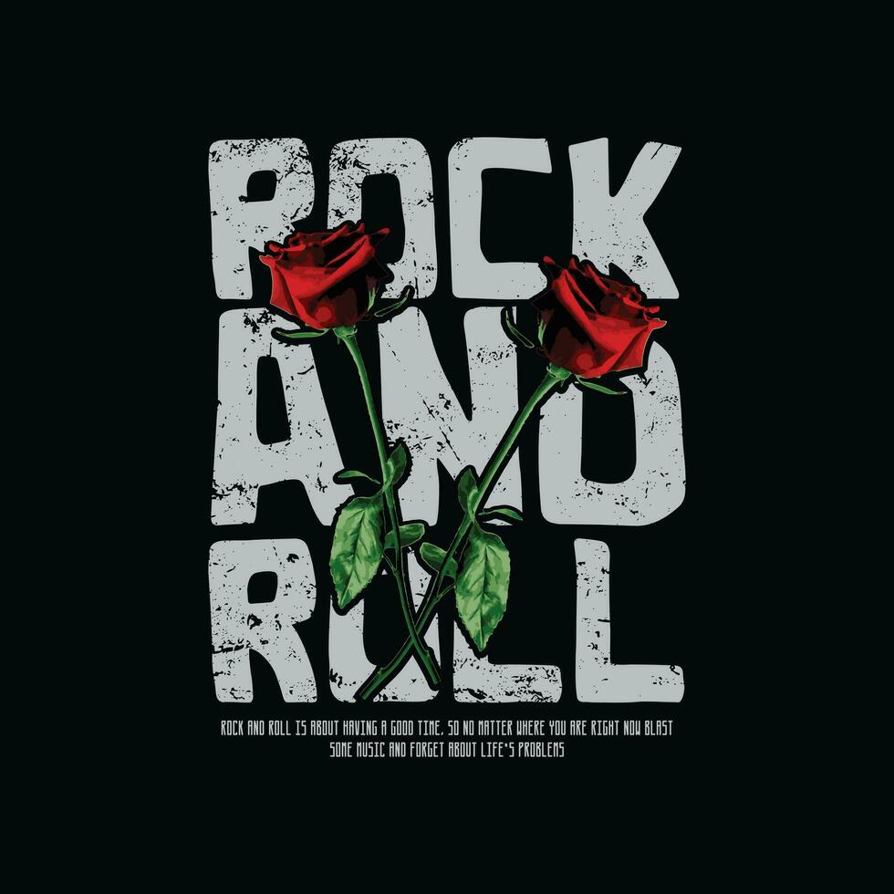 rock y rodar camiseta y vestir resumen diseño. vector imprimir, tipografía, póster