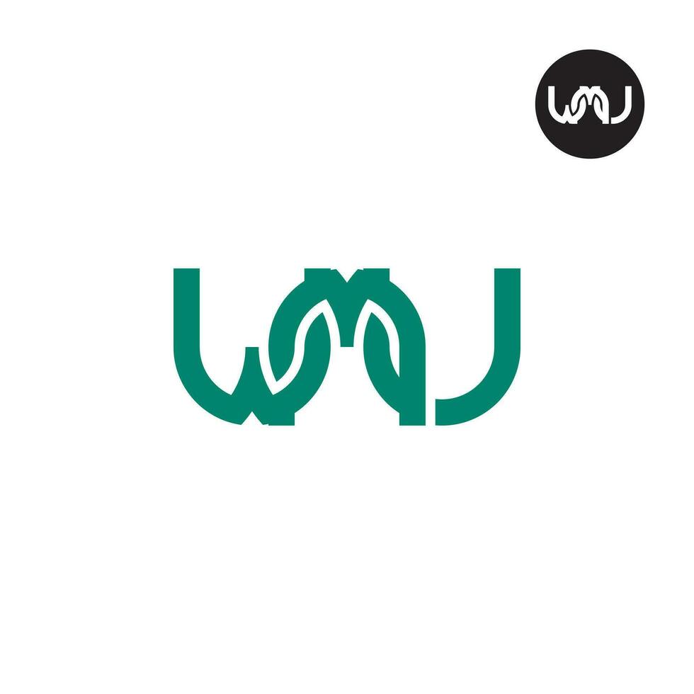 Letter WMU Monogram Logo Design vector