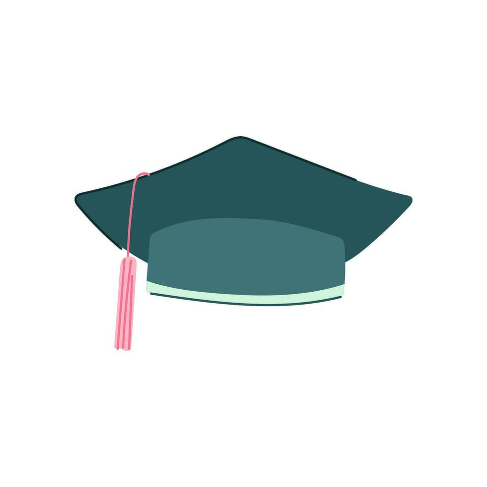 degree graduation hat cartoon vector illustration