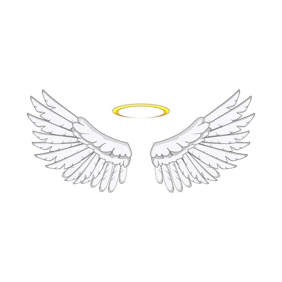 tattoo wing angel cartoon vector illustration