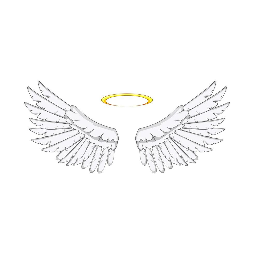 tattoo wing angel cartoon vector illustration